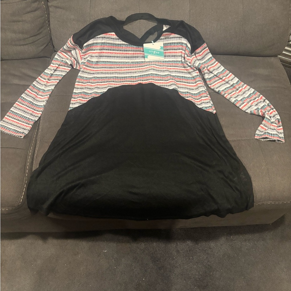 NWT Umgee Multicolor Striped Knit Top